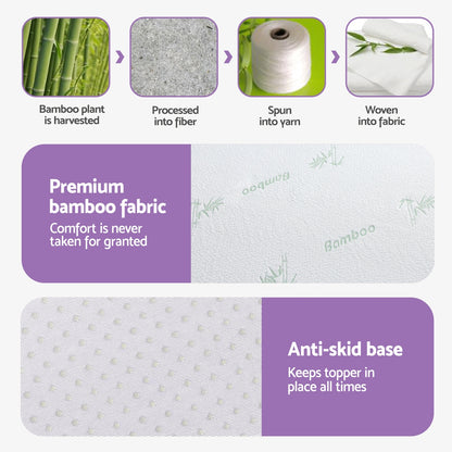 Giselle Bedding 8cm Lavender Memory Foam Mattress Topper | Bamboo Cover | 7-Zone | Double