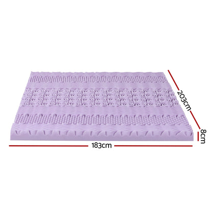 Giselle Bedding 8cm Lavender Memory Foam Mattress Topper | Bamboo Cover | 7-Zone | King