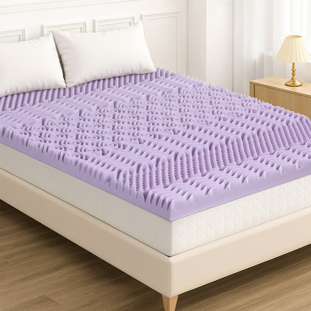 Giselle Bedding 8cm Lavender Memory Foam Mattress Topper | Bamboo Cover | 7-Zone | King