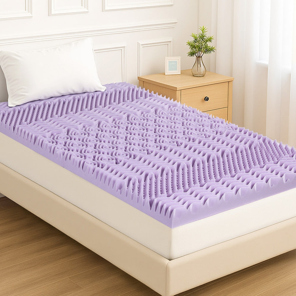 Giselle Bedding 8cm Lavender Memory Foam Mattress Topper | Bamboo Cover | 7-Zone | Single