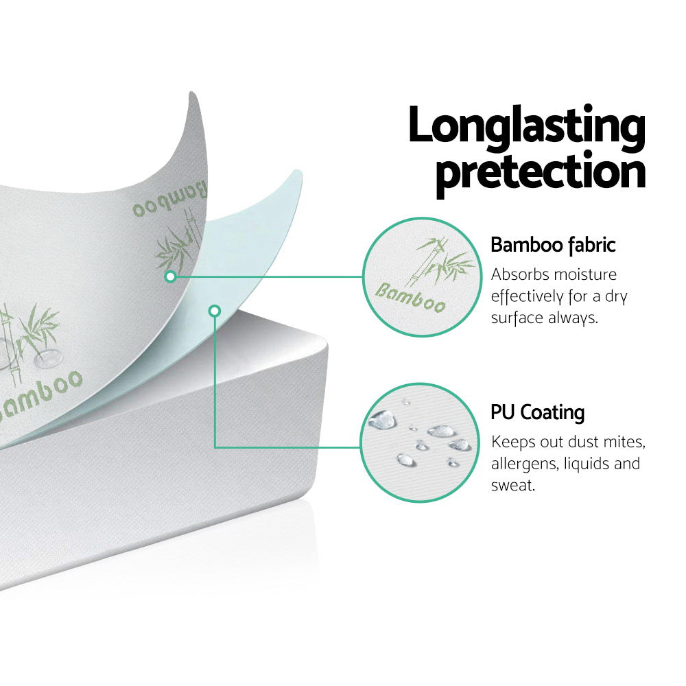 Giselle Bedding Bamboo Mattress Protector | Waterproof | Double