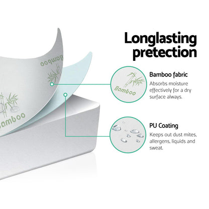 Giselle Bedding Bamboo Mattress Protector | Waterproof | Double
