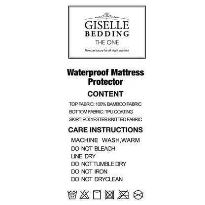 Giselle Bedding Bamboo Mattress Protector | Waterproof | Double
