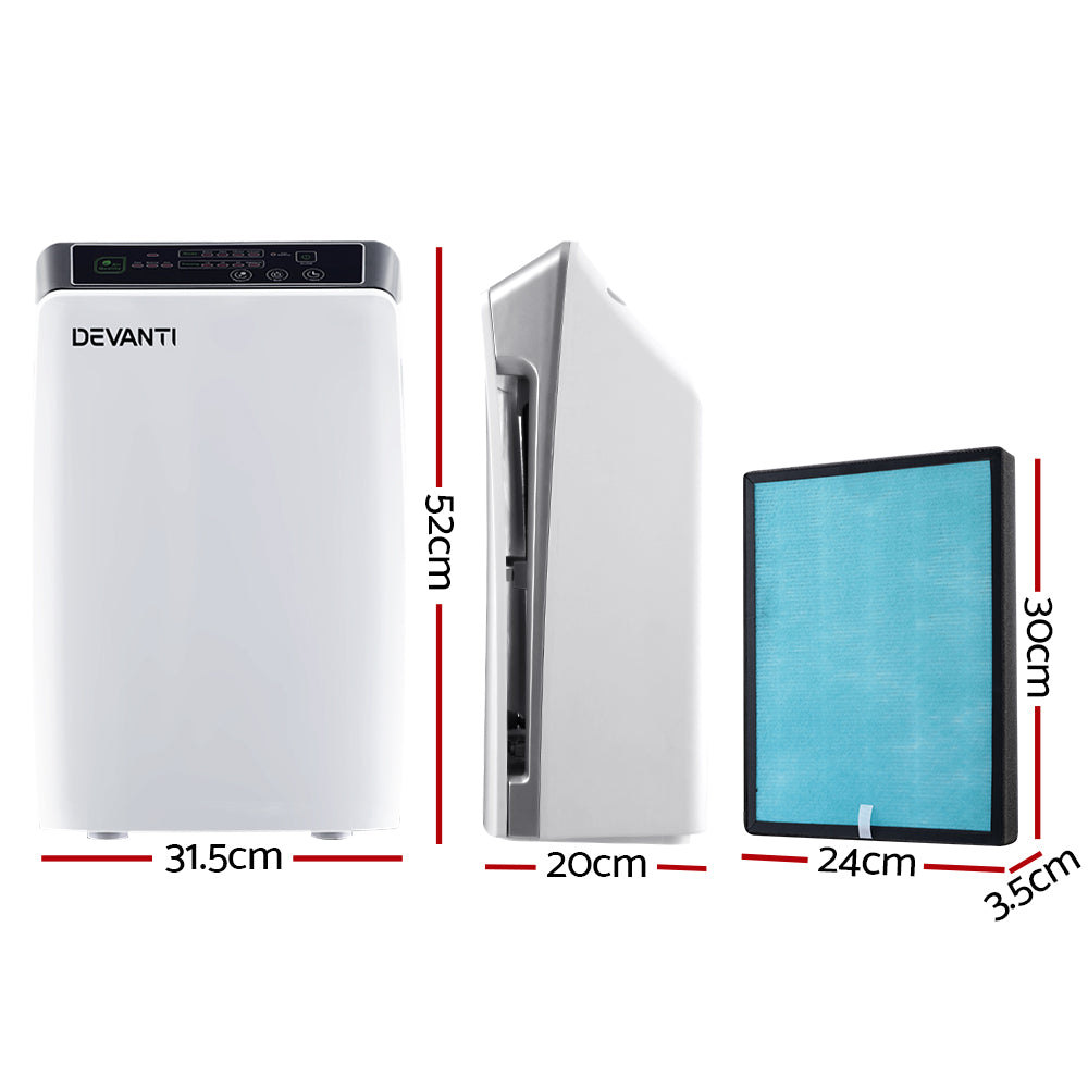 Devanti Air Purifier 4 Stage HEPA 11 I Replacement Filter I CADR 180 - Dust Mite Allergy Solutions - Best Air purifiers for allergies in Australia