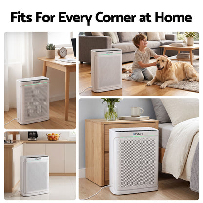 Devanti Air Purifier H12 HEPA Cleaner PM2.5 Display Spare Filter White