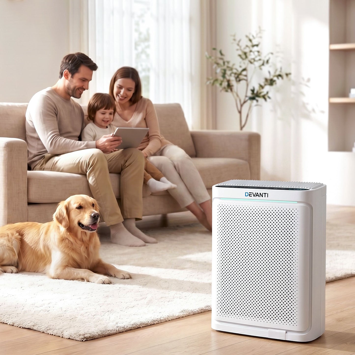 Devanti Air Purifier H12 HEPA Cleaner PM2.5 Display Spare Filter White