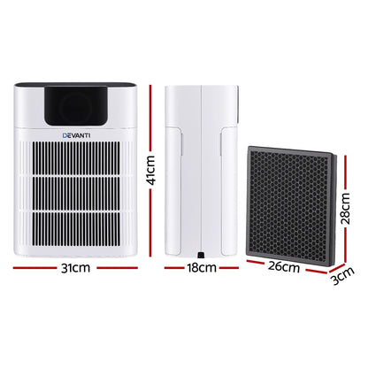 Devanti Pet Air Purifier H12 HEPA Filter Cleaner Replacement Filter White