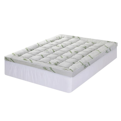 Giselle Bedding 1500GSM Pillowtop Mattress Topper | Bamboo Cover | 11cm | Queen