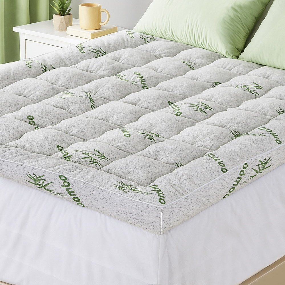 Giselle Bedding 1500GSM Pillowtop Mattress Topper | Bamboo Cover | 11cm | Queen