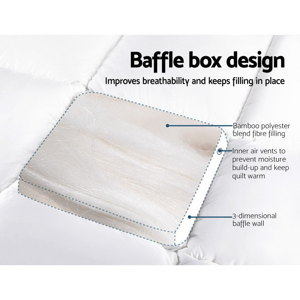 1000GSM Bamboo Pillowtop Mattress Topper | 5cm | Queen | Giselle Bedding