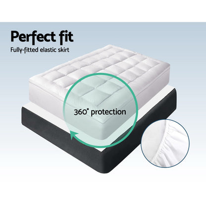 1000GSM Bamboo Pillowtop Mattress Topper | 5cm | Queen | Giselle Bedding