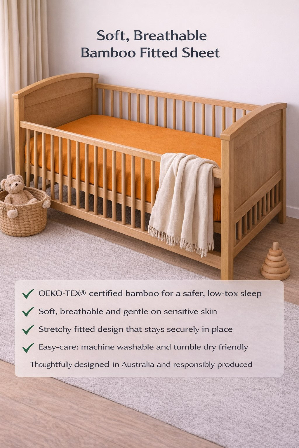 Organic Bamboo Cot Sheet in Australia Buy Online