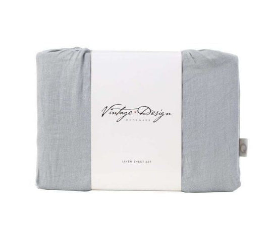 Linen Sheet Set I  King I Dove Grey 