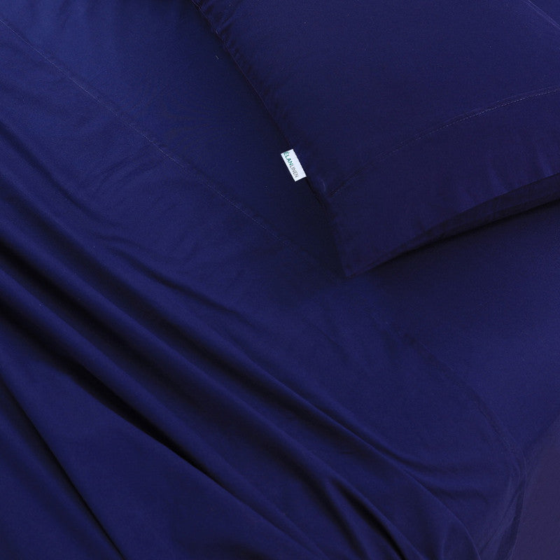 100% Egyptian Cotton Vintage Washed 500TC I King Single I Navy Blue  - Dust Mite Allergy Solutions