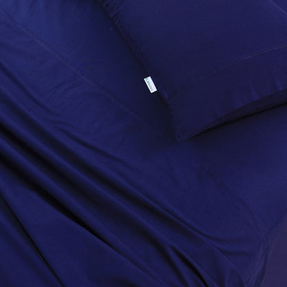 100% Egyptian Cotton Vintage Washed 500TC I King Single I Navy Blue  - Dust Mite Allergy Solutions