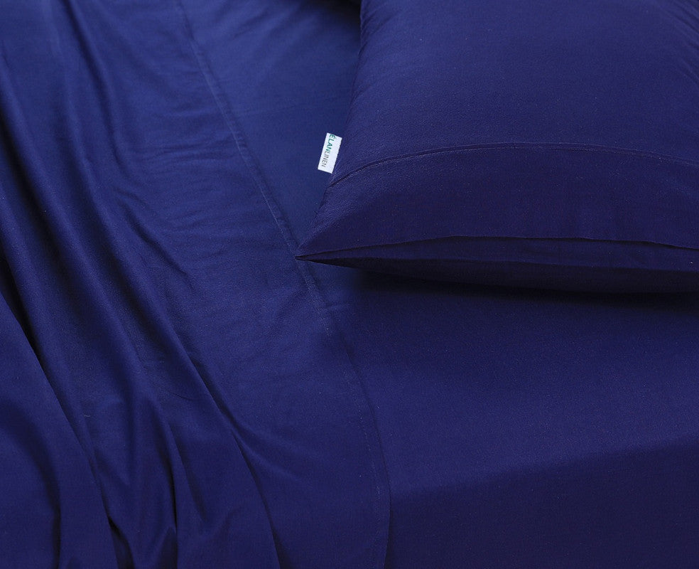 100% Egyptian Cotton Vintage Washed 500TC I King Single I Navy Blue  - Dust Mite Allergy Solutions