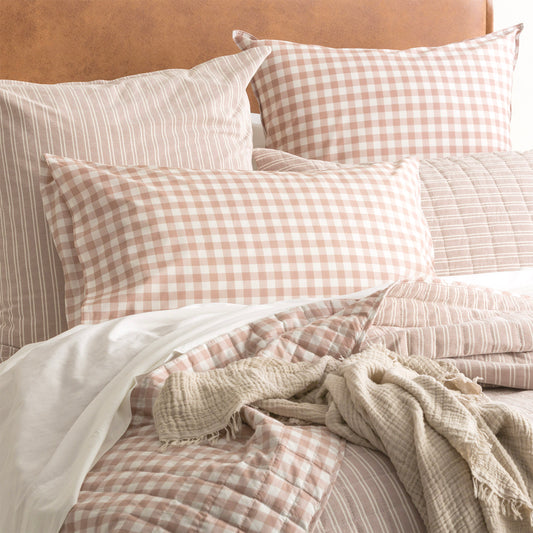 Cotton Reversible Quilted Coverlet Set I Super King I Clay