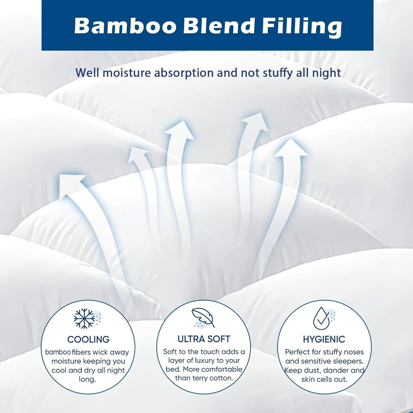 bamboo blend filling mattress topper