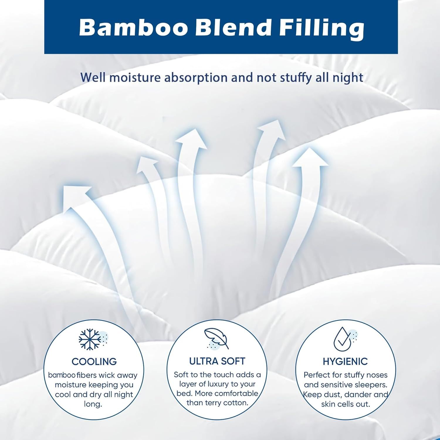 bamboo blend filling mattress topper