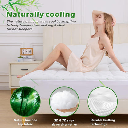 800GSM Bamboo Viscose Pillowtop Mattress Topper | King | Lavender