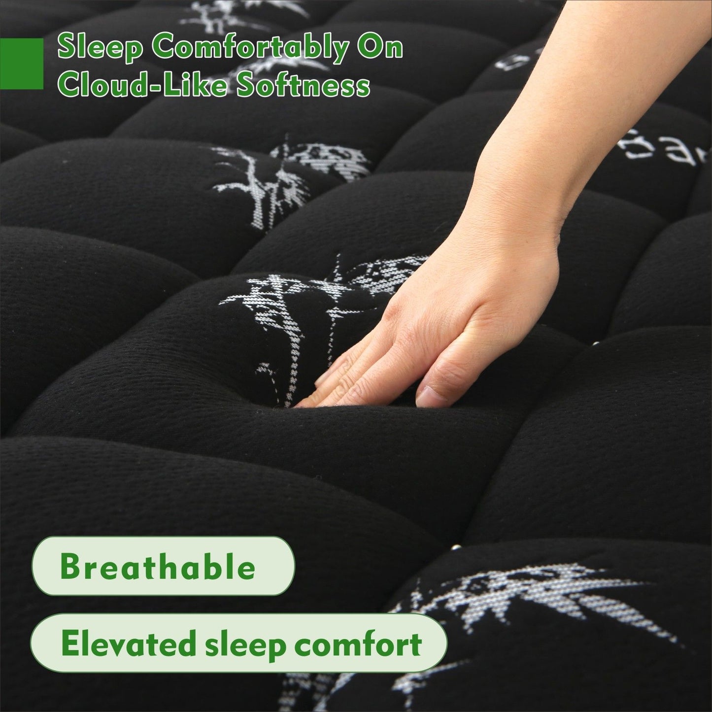 800GSM Bamboo Viscose Pillowtop Mattress Topper | Queen | Charcoal