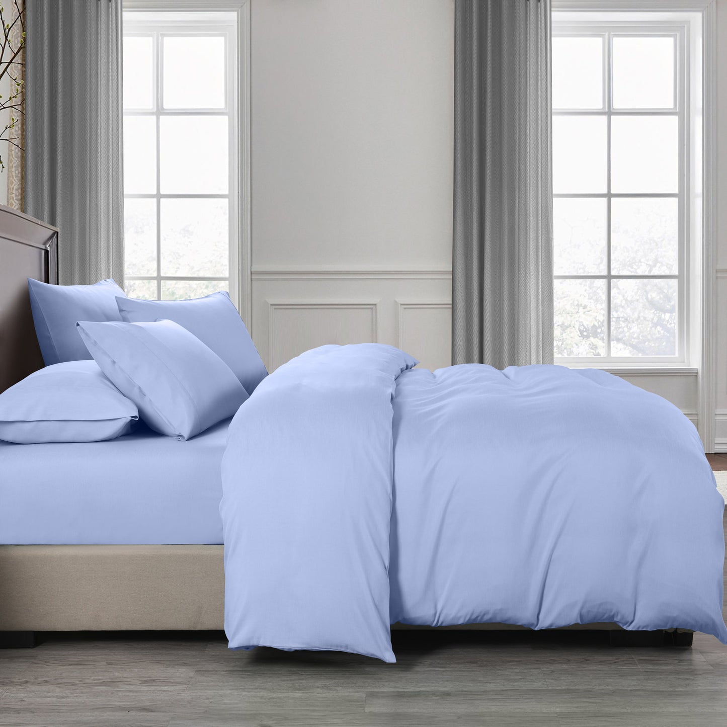 Royal Comfort 2000TC Bamboo Cooling Quilt Cover Set | King | Light Blue