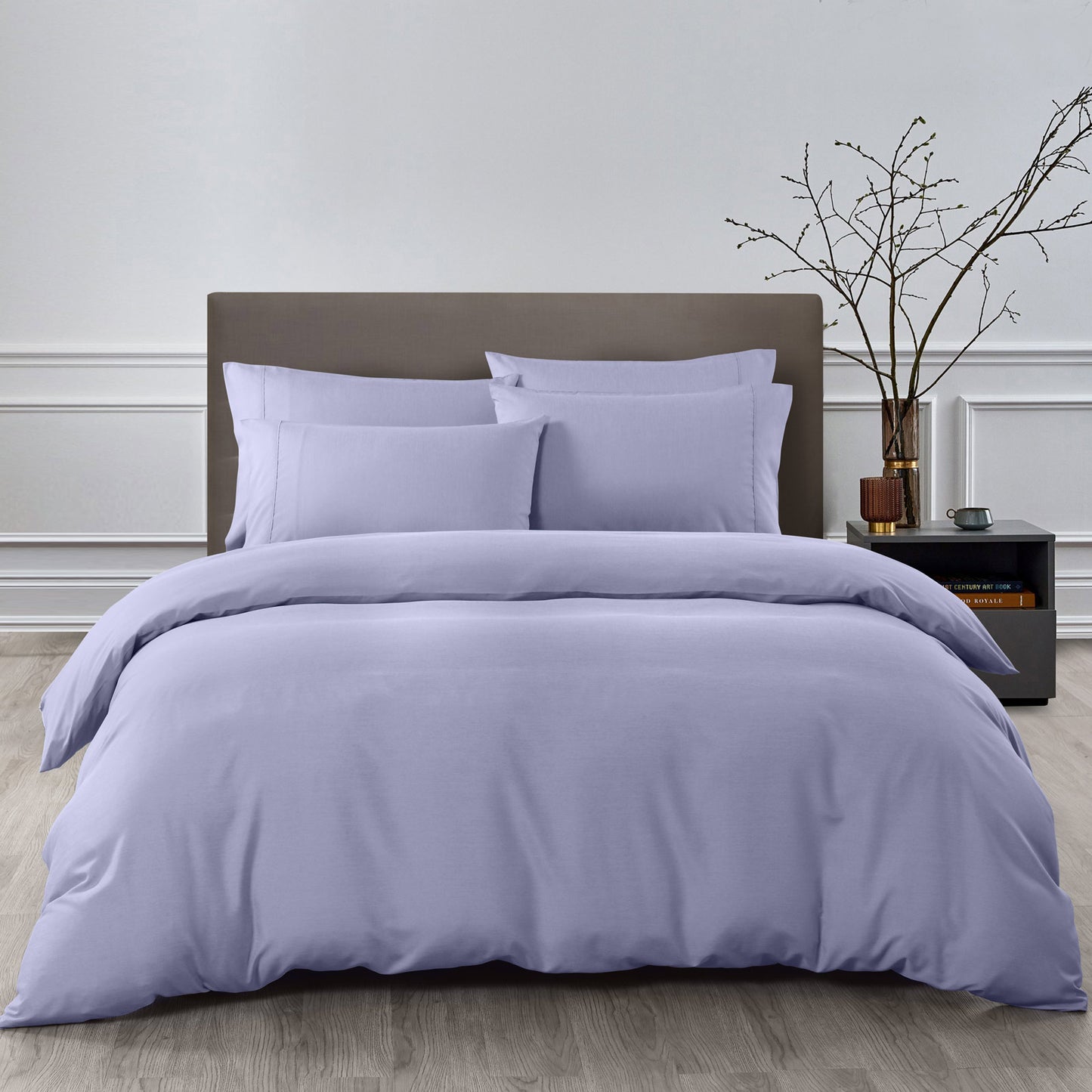 Royal Comfort 2000TC Bamboo Quilt Cover Set | King | Lilac Grey