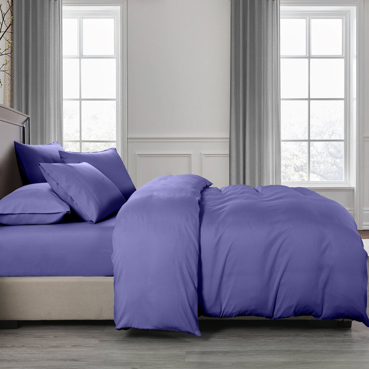 Royal Comfort 2000TC 6pc Bamboo Cooling Sheet & Quilt Cover Set | Double | Royal Blue