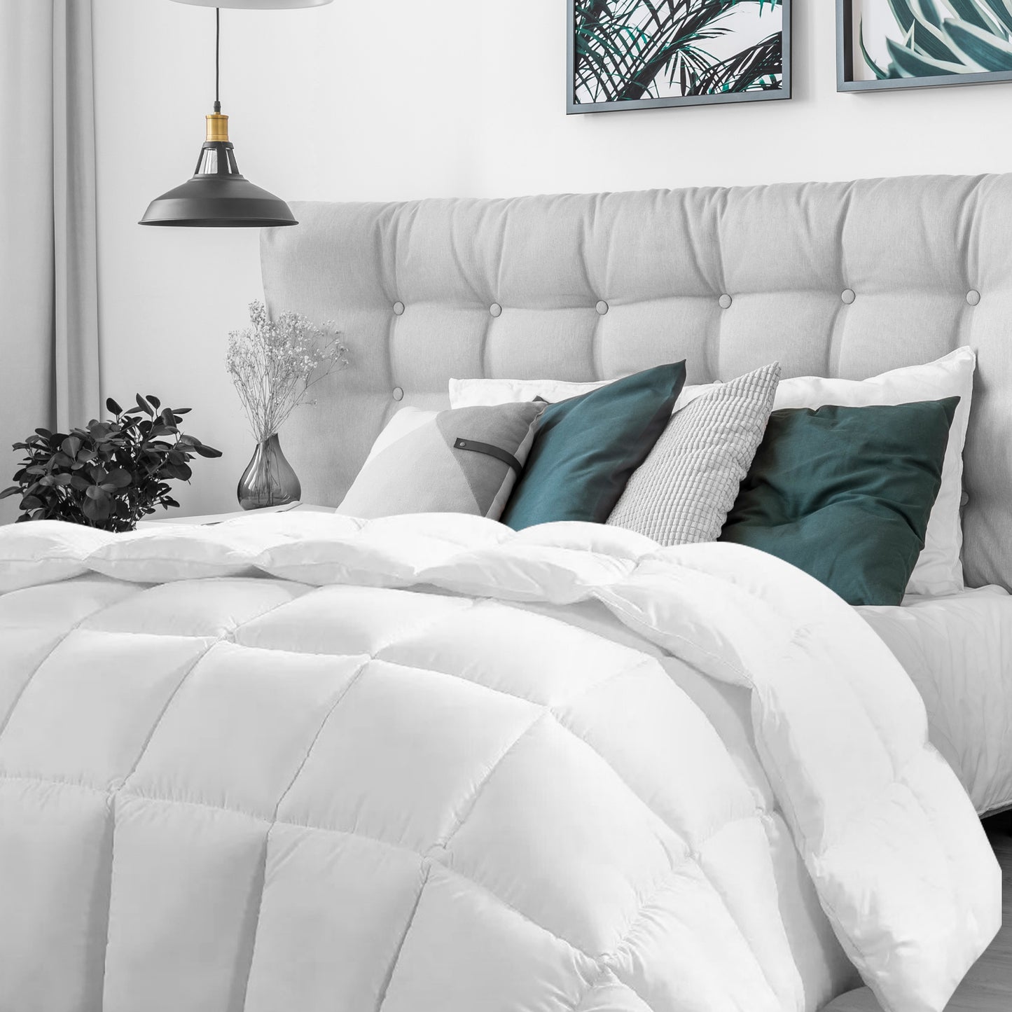 Silk Touch Quilt 360GSM All Seasons Antibacterial Hypoallergenic I Double I White