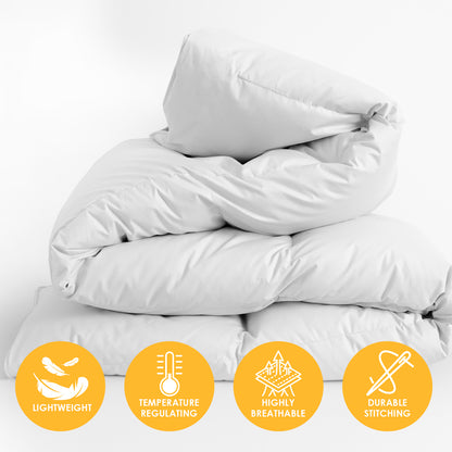 Silk Touch Quilt 360GSM All Seasons Antibacterial Hypoallergenic I Double I White