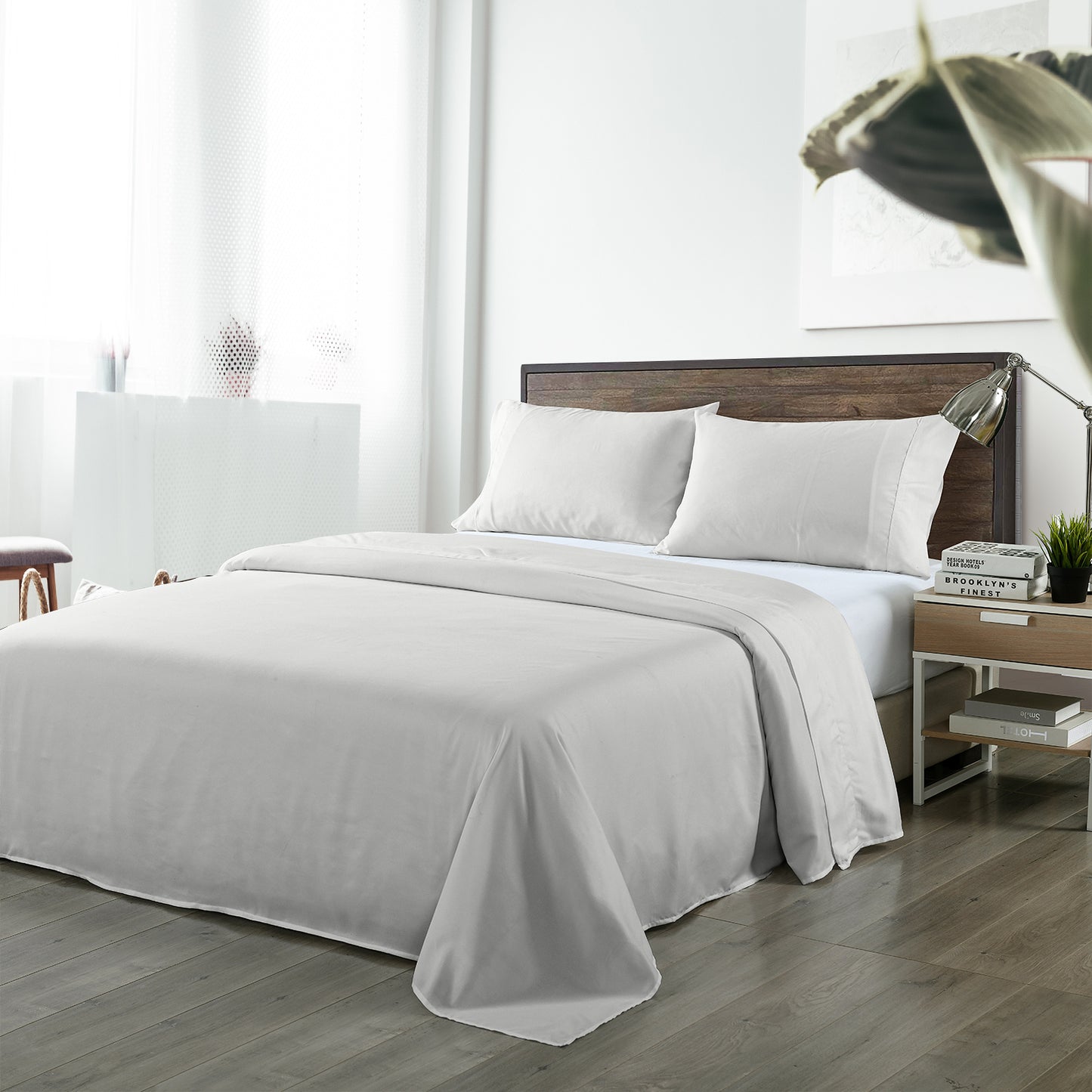 Royal Comfort 1000TC Bamboo Blend Sheet Set | King | Light Grey