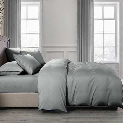 Royal Comfort 2000TC 6pc Bamboo Cooling Sheet & Quilt Cover Set | Queen | Grey
