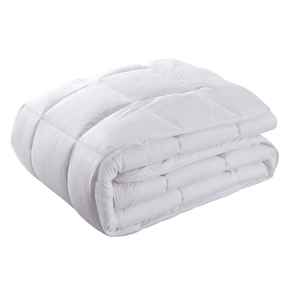 Royal Comfort 800GSM Silk Blend Quilt Duvet Ultra Warm Winter Weight  - Single - White