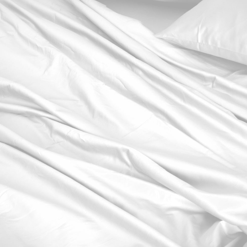 Flat and fitted sheet set white king size luxury bedding Dust Mite Allergy Solutions Australia