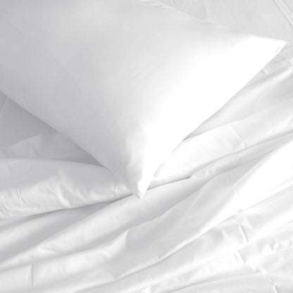Pillowcases from bamboo cotton sheet set white close detail Dust Mite Allergy Solutions Australia