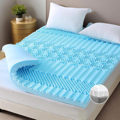 Memory Foam Mattress Topper | 7-Zone | Bamboo Cover | 8cm | Single