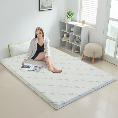 Memory Foam Mattress Topper | 7-Zone | Bamboo Cover | 8cm | Double