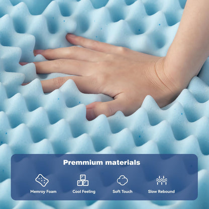 Memory Foam Mattress Topper | 7-Zone | Bamboo Cover | 8cm | Double