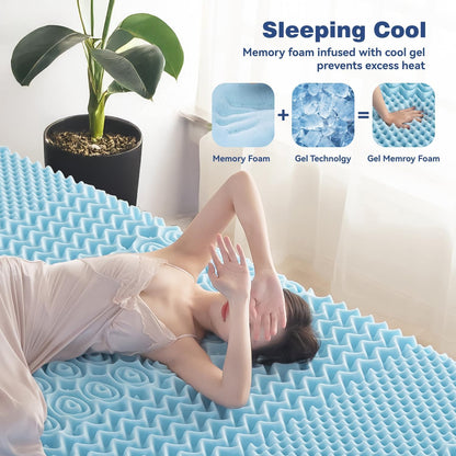 Memory Foam Mattress Topper | 7-Zone | Bamboo Cover | 8cm | Queen