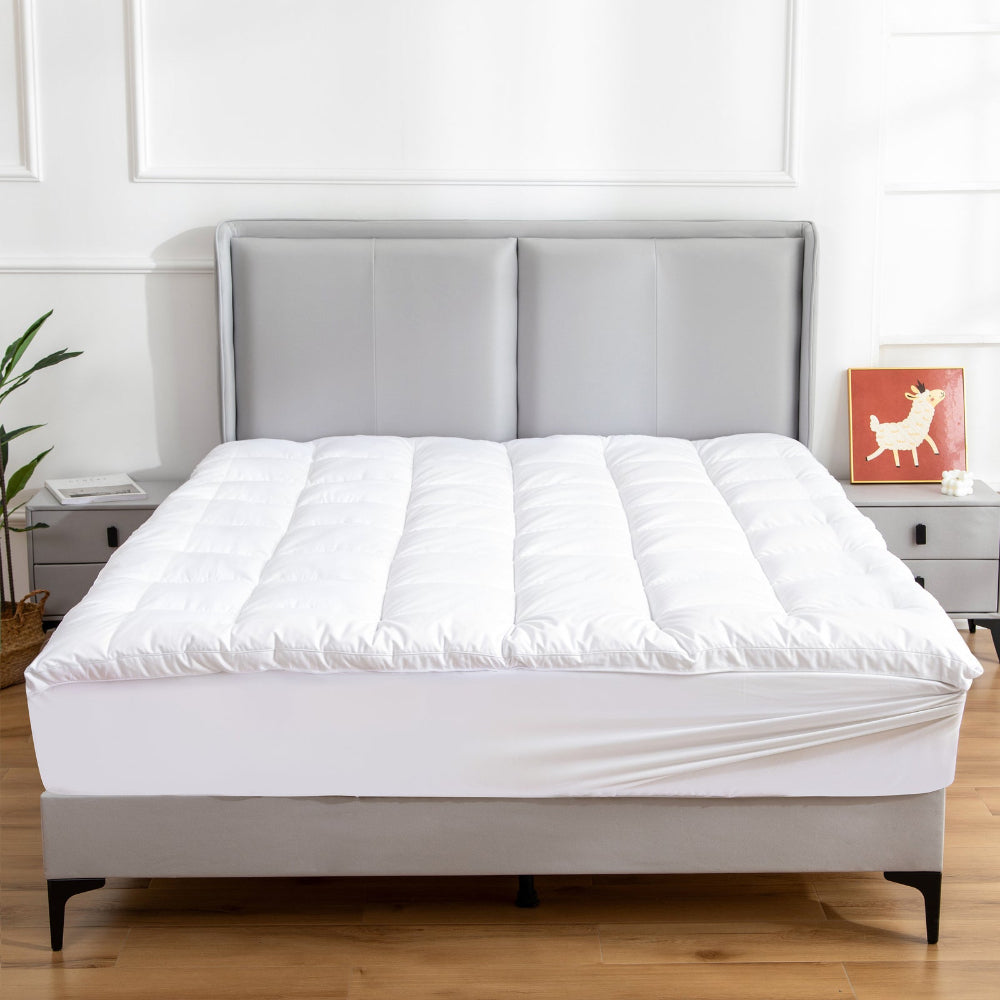 Hypoallergenic 100% Microfiber filling Mattress Topper I KING I Antibacterial Dust Mite Allergy Solutions 