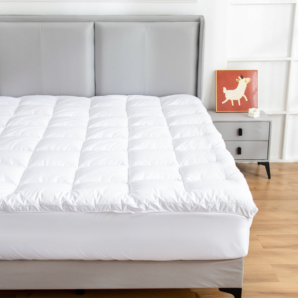 Hypoallergenic 100% Microfiber filling Mattress Topper I KING I Antibacterial Dust Mite Allergy Solutions 