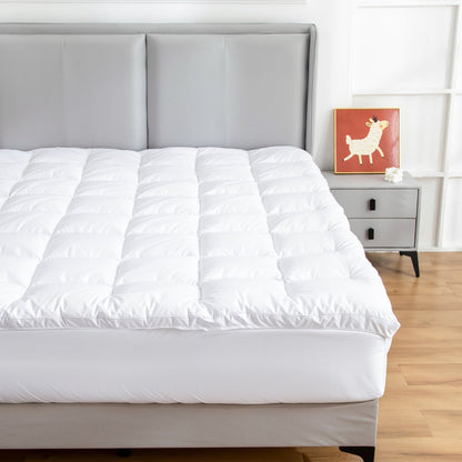 Hypoallergenic 100% Microfiber filling Mattress Topper I QUEEN I Antibacterial - Dust Mite Allergy Solutions