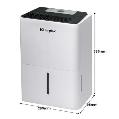 Dimplex Portable 12L Dehumidifier with Air Purifier in Black and White