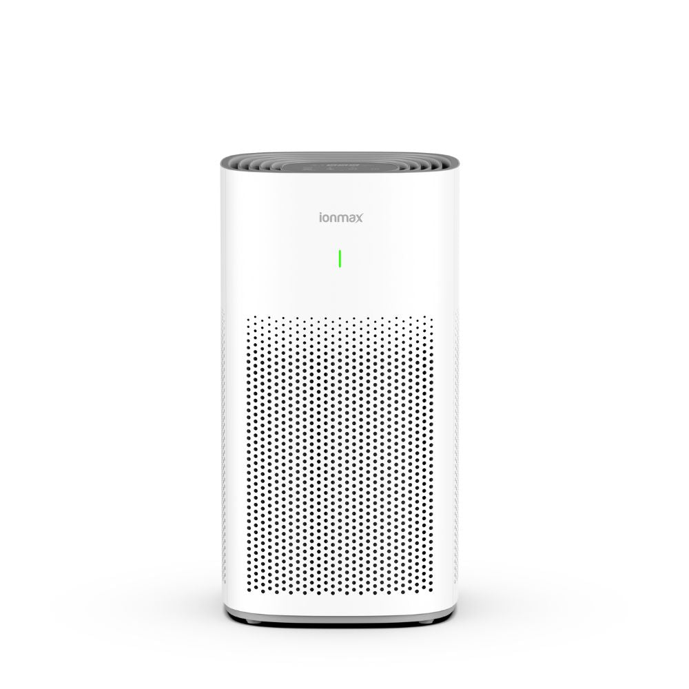 Lavish ION350 air purifier side view showing slim cabinet | Dust Mite Allergy Solutions Australia