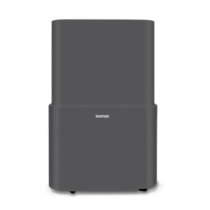 Leone Pro ION626 dehumidifier side view with control panel | Dust Mite Allergy Solutions Australia