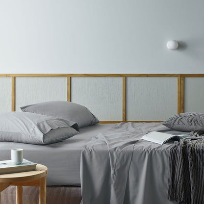 Bianca | Recycled Cotton Bamboo Sheet Set | Single | Silver