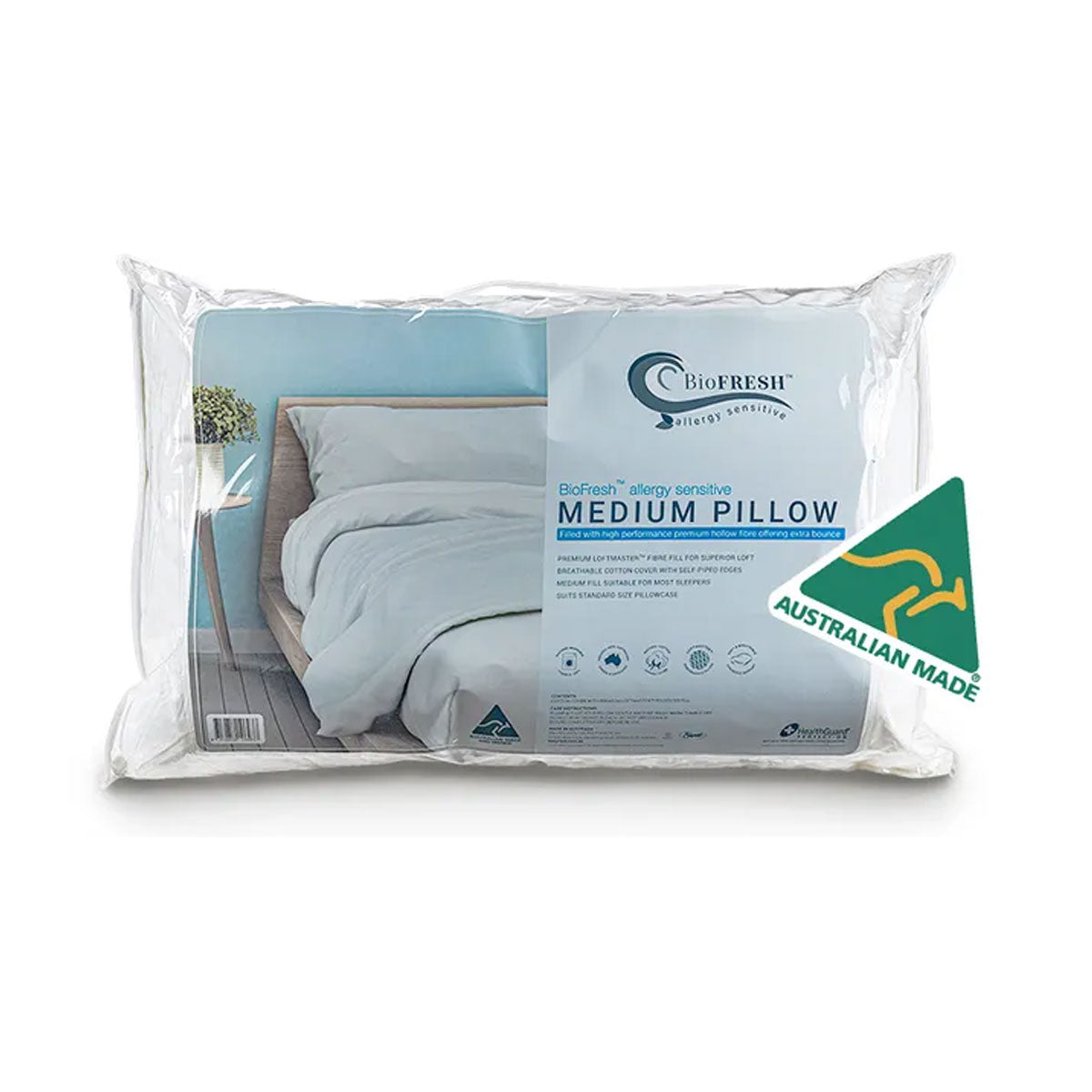 BioFresh Allergy Sensitive Medium Standard Pillow 48 x 73 cm