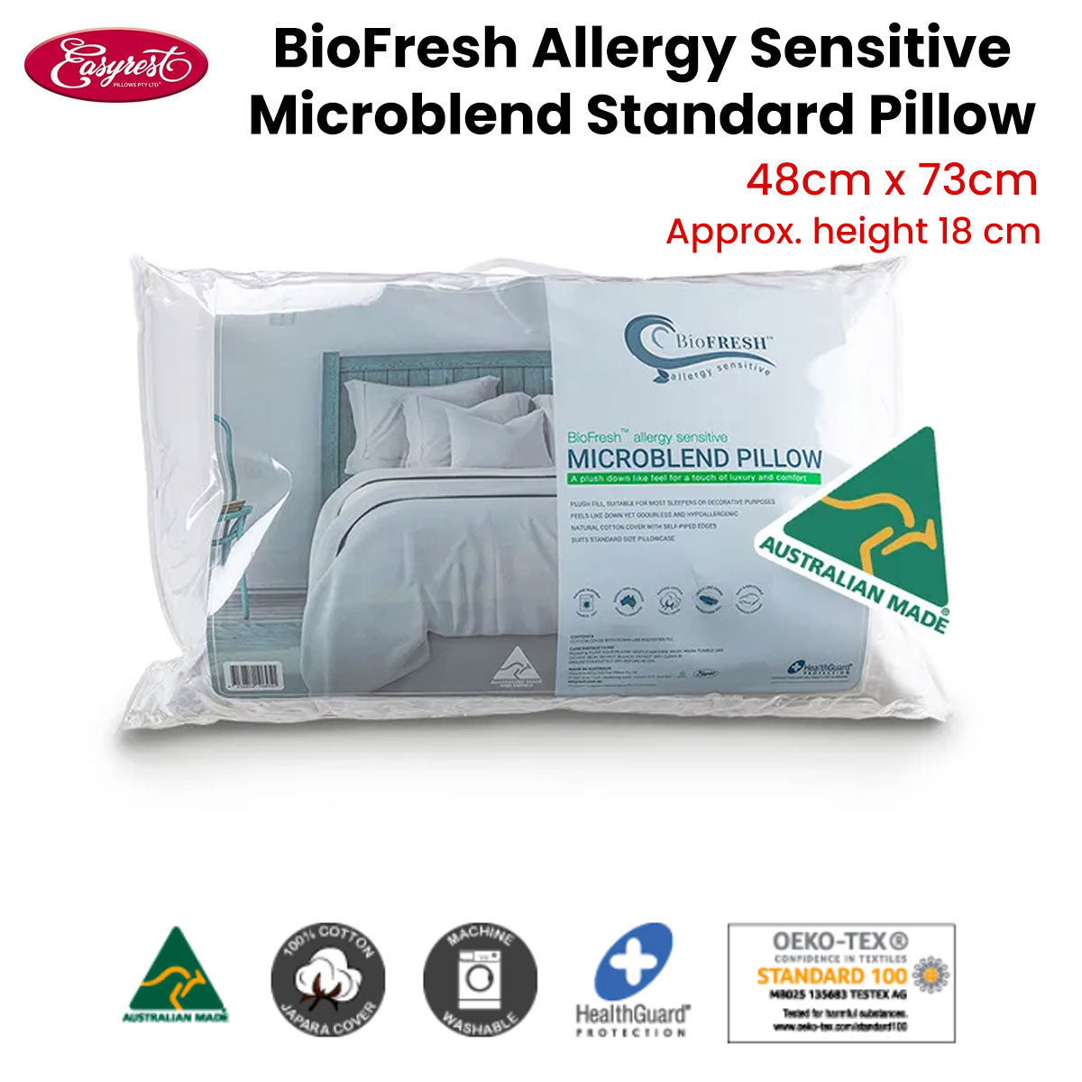 Allergy Sensitive Microblend Standard Pillow 48 x 73 cm