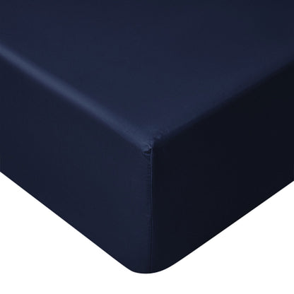 Accessorize 400TC Bamboo Cotton Fitted Sheet | Queen | Navy | 50cm