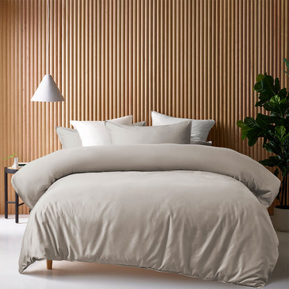 Accessorize 400TC Bamboo Cotton Quilt Cover Set | King | Stone